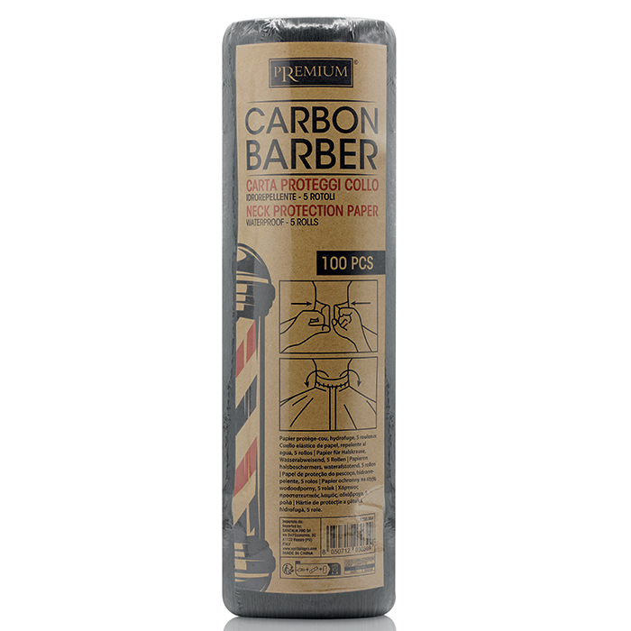 Carta Proteggi Collo Carbon Barber Premium ( Confezione 5 Rotoli)