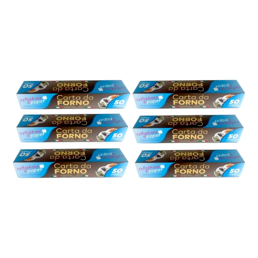 6 rotoli carta forno 40cm x 50 metri