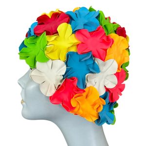 Cuffia Per Mare E Piscina Gommata Fiori Multicolore N. 13 Classica