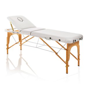 Lettino Master Confort Wood Bianco In Legno Pieghevole