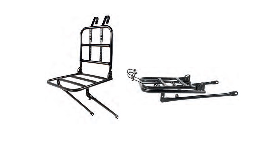Portapacchi anteriore da trasporto regolabile in acciaio