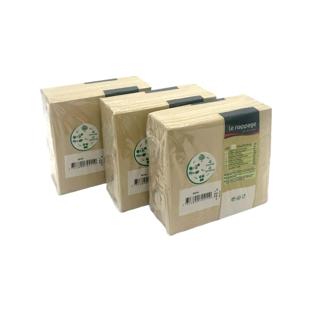 Tovagliolo 3 veli 25×25 Avana 600 pezzi