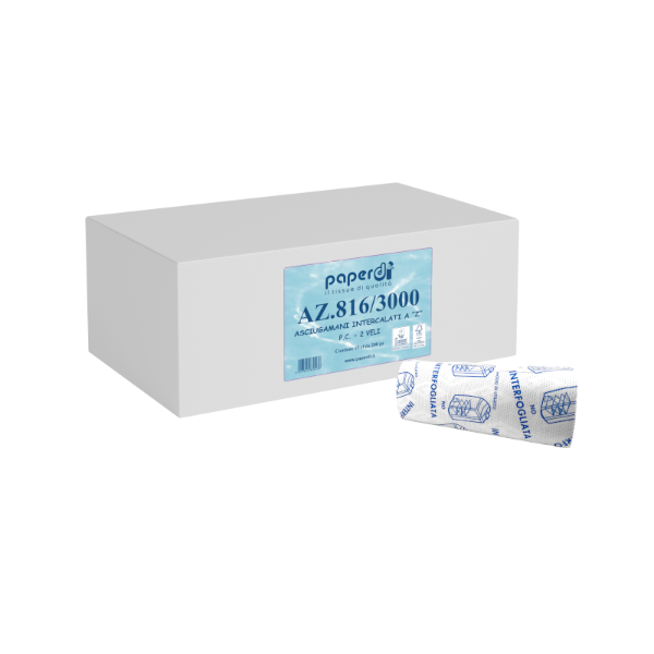 Asciugamani piegati a Z pura cellulosa 2v – 3000 pezzi