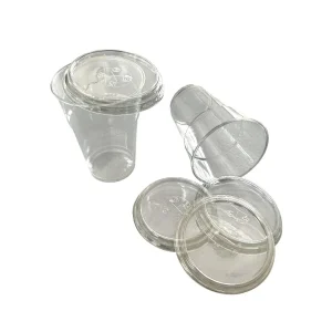 Bicchieri in R-PET  con coperchio  100 pezzi