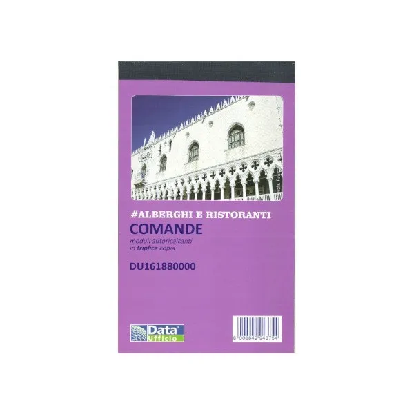 Blocco comande 3 copie  Alberghi e ristoranti   10 blocchetti