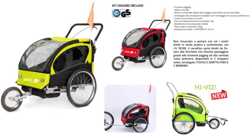 Carrellino ‘NFUN ‘NCAB porta bimbo/jogging