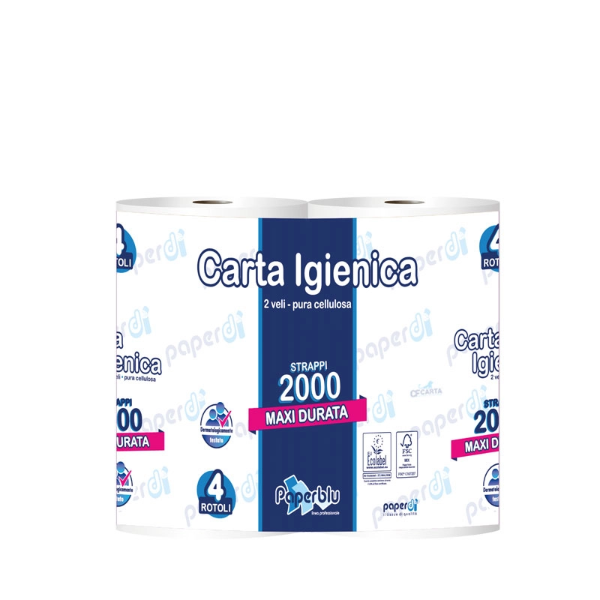 Carta igienica 2000strappi  PAPERBLU 4rotoli  FSC