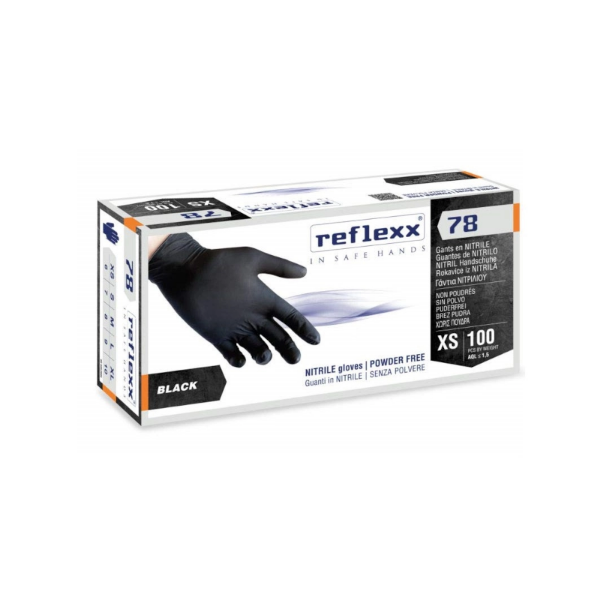 Guanti monouso nitrile nero Reflexx R78  4g  100 pezzi