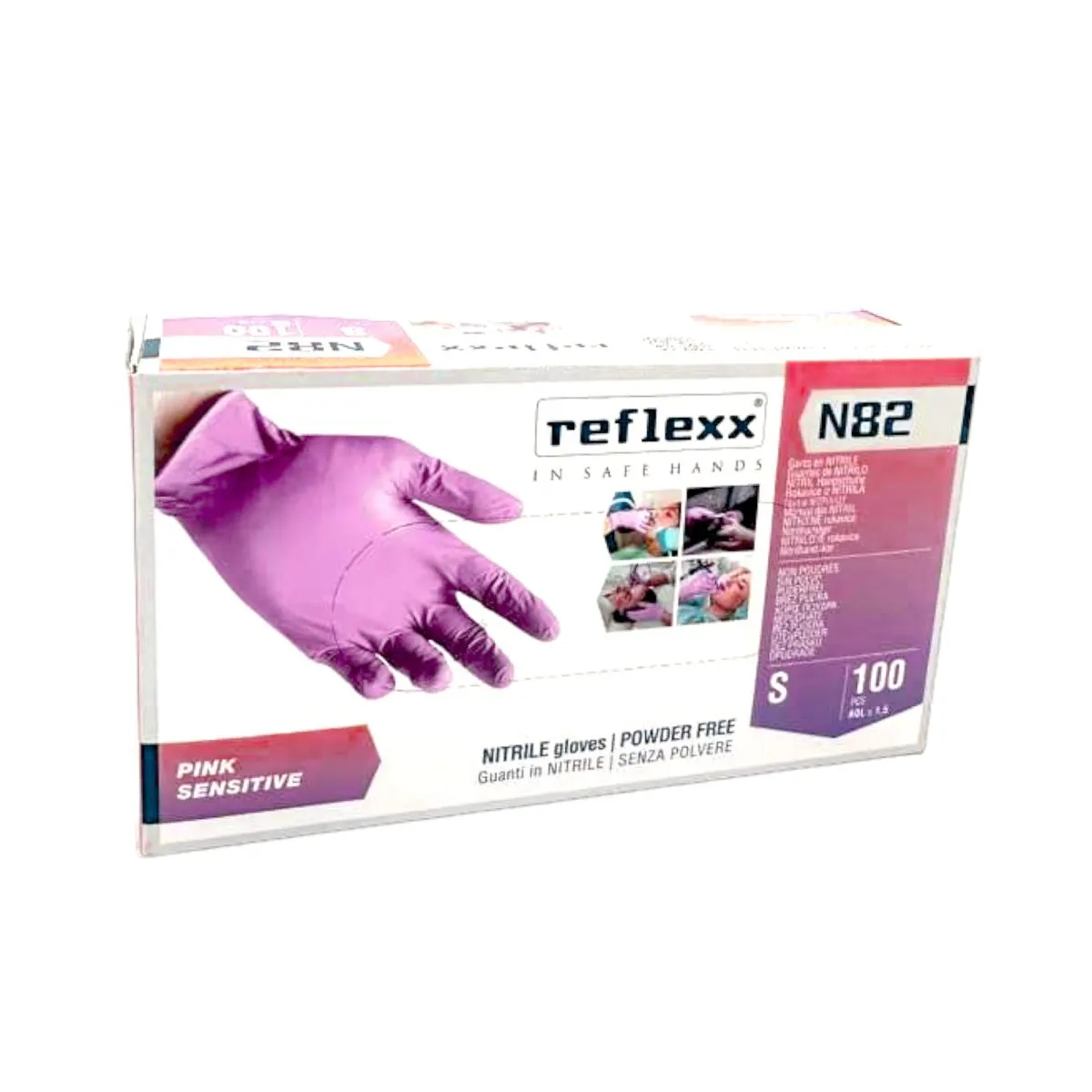 Guanti monouso in Nitrile Rosa R82 100 pezzi