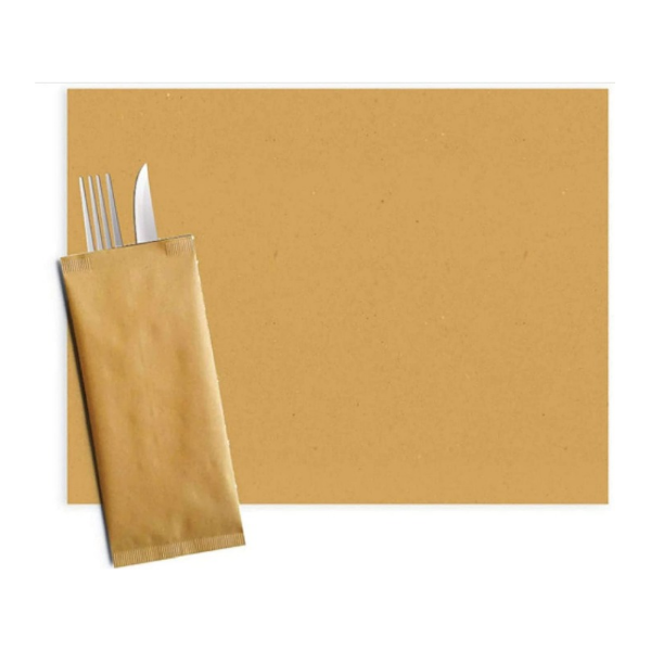 KIT  paglia  1000 pezzi – tovaglietta + portaposate in carta paglia
