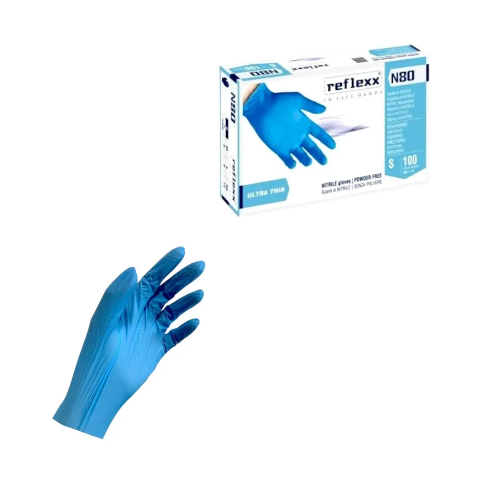 1000 pezzi Guanti Nitril e Reflexx N80B Blue cat III