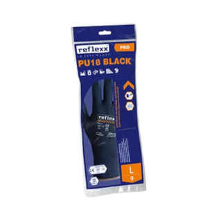 Guanti supportati poliuretano PRO Reflexx PU18 black 10 pz