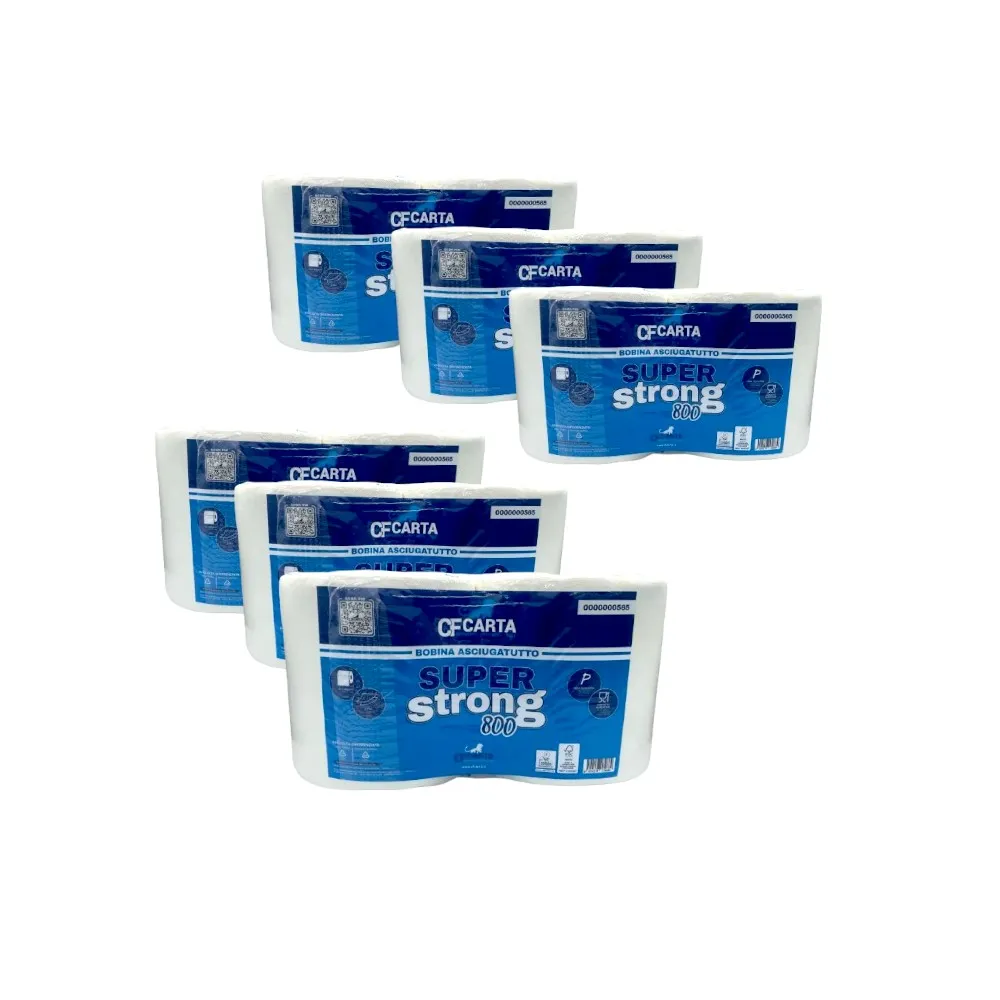 12 Rotoloni SUPER STRONG 800  pura cellulosa 2 veli